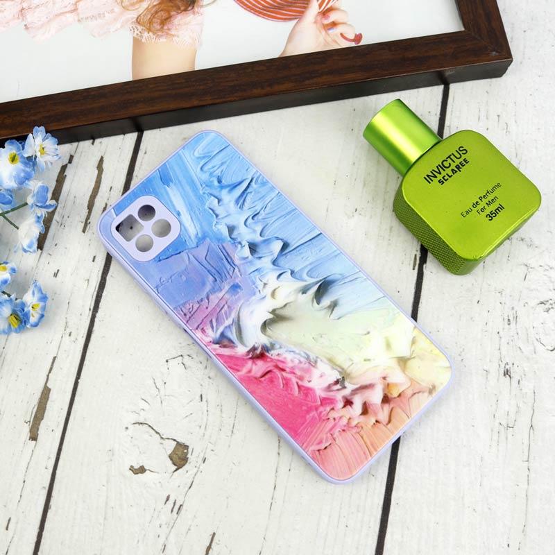 قاب طرحدار پشت گلسی محافظ لنزدار Samsung Galaxy A22 5G