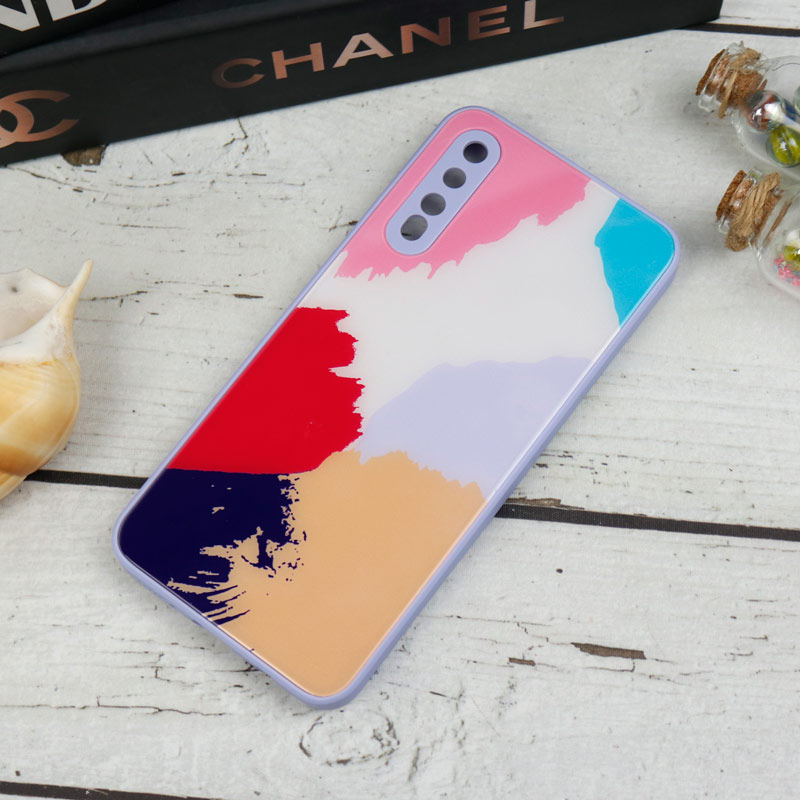 قاب طرحدار پشت گلسی محافظ لنزدار Samsung Galaxy A30s