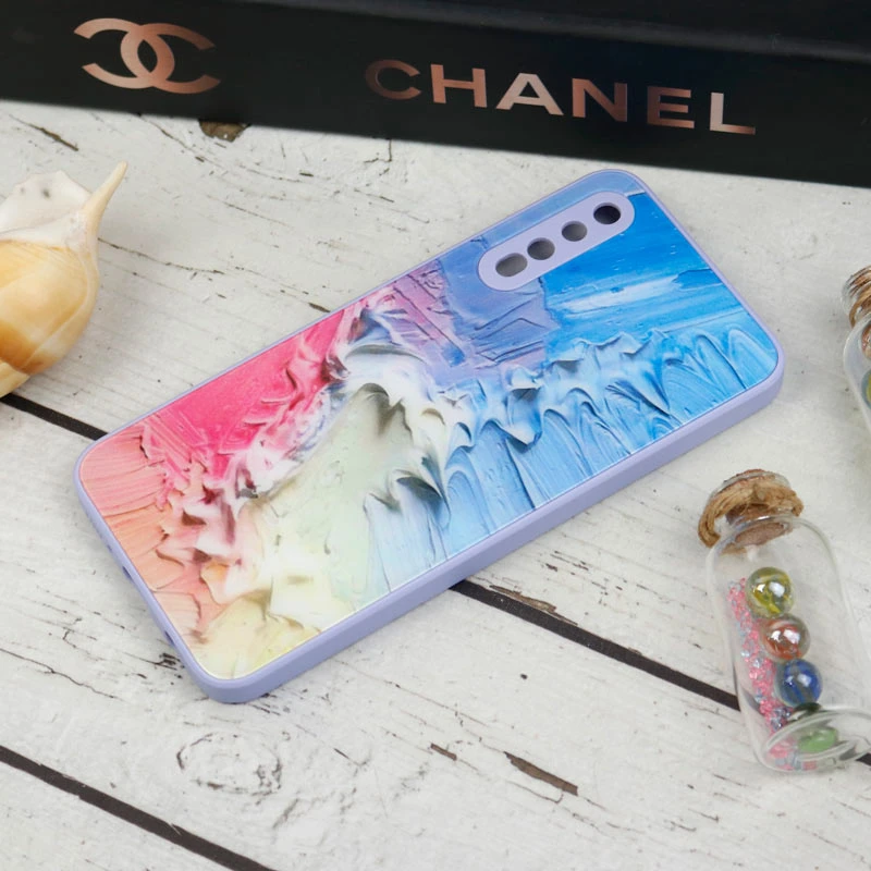 قاب طرحدار پشت گلسی محافظ لنزدار Samsung Galaxy A30s