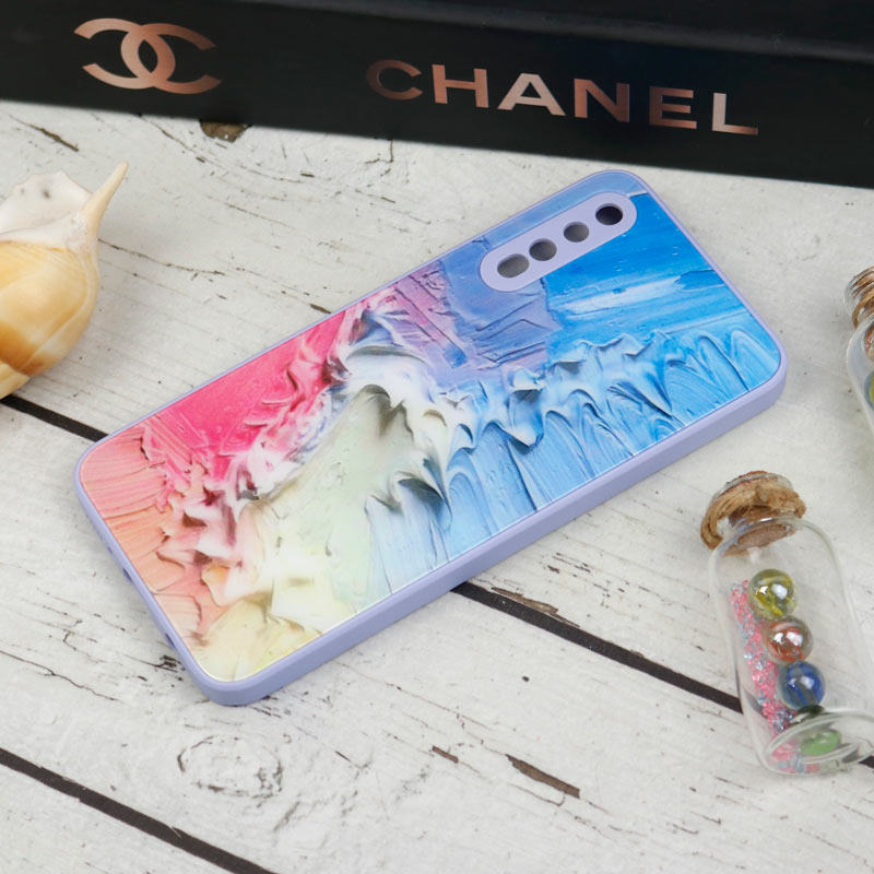 قاب طرحدار پشت گلسی محافظ لنزدار Samsung Galaxy A30s