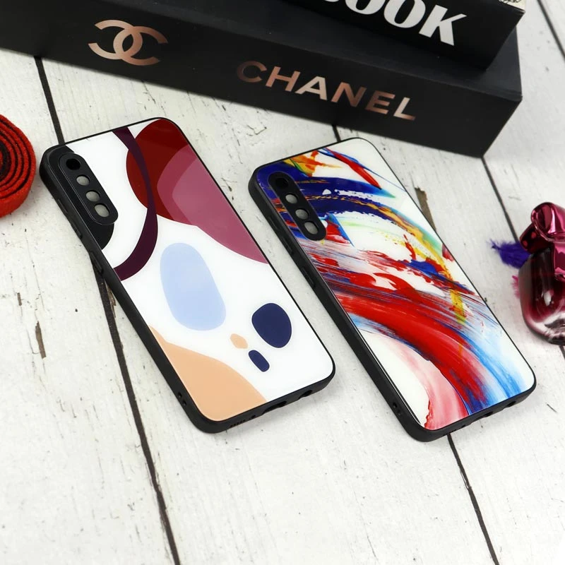 قاب طرحدار پشت گلسی محافظ لنزدار Samsung Galaxy A30s