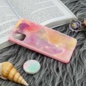 قاب چرمی هولوگرامی پاپ سوکت دار Samsung Galaxy A31 صورتی