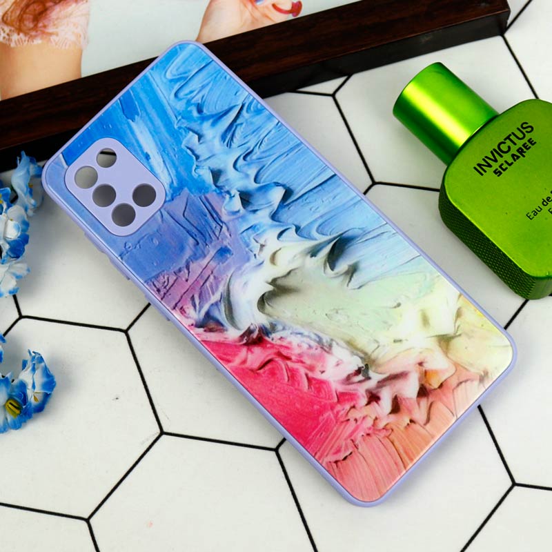 قاب طرحدار پشت گلسی محافظ لنزدار Samsung Galaxy A31