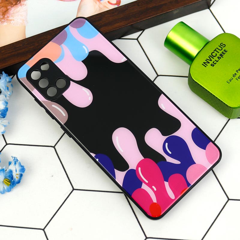 قاب طرحدار پشت گلسی محافظ لنزدار Samsung Galaxy A31
