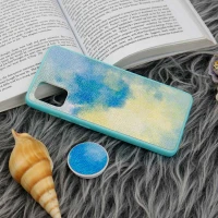 قاب چرمی هولوگرامی پاپ سوکت دار Samsung Galaxy A51 سبز آبی