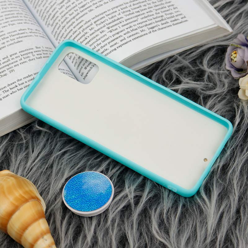 قاب چرمی هولوگرامی پاپ سوکت دار Samsung Galaxy A51 سبز آبی