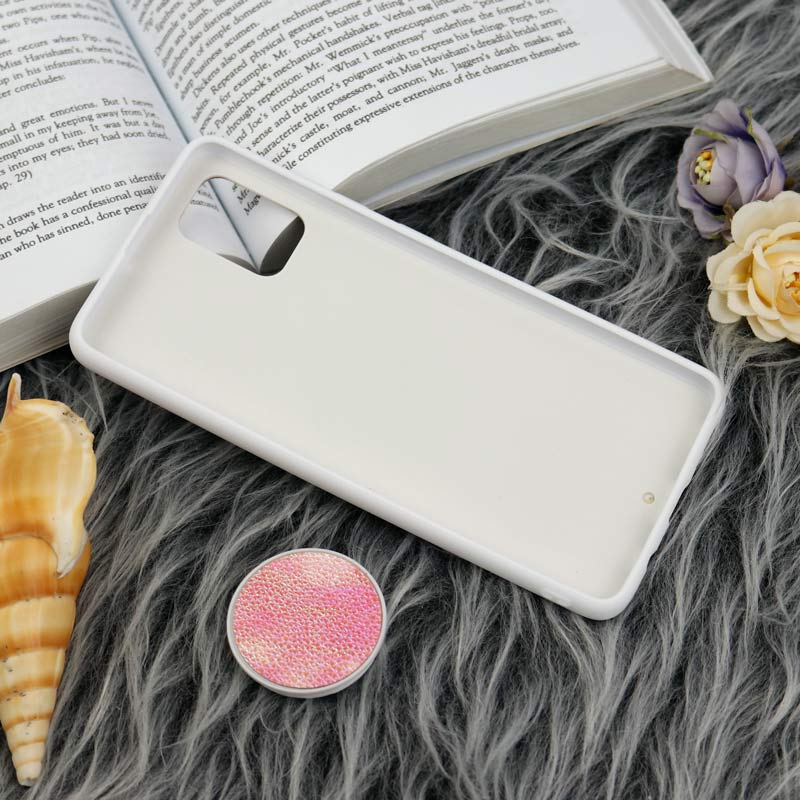 قاب چرمی هولوگرامی پاپ سوکت دار Samsung Galaxy A51 سفید