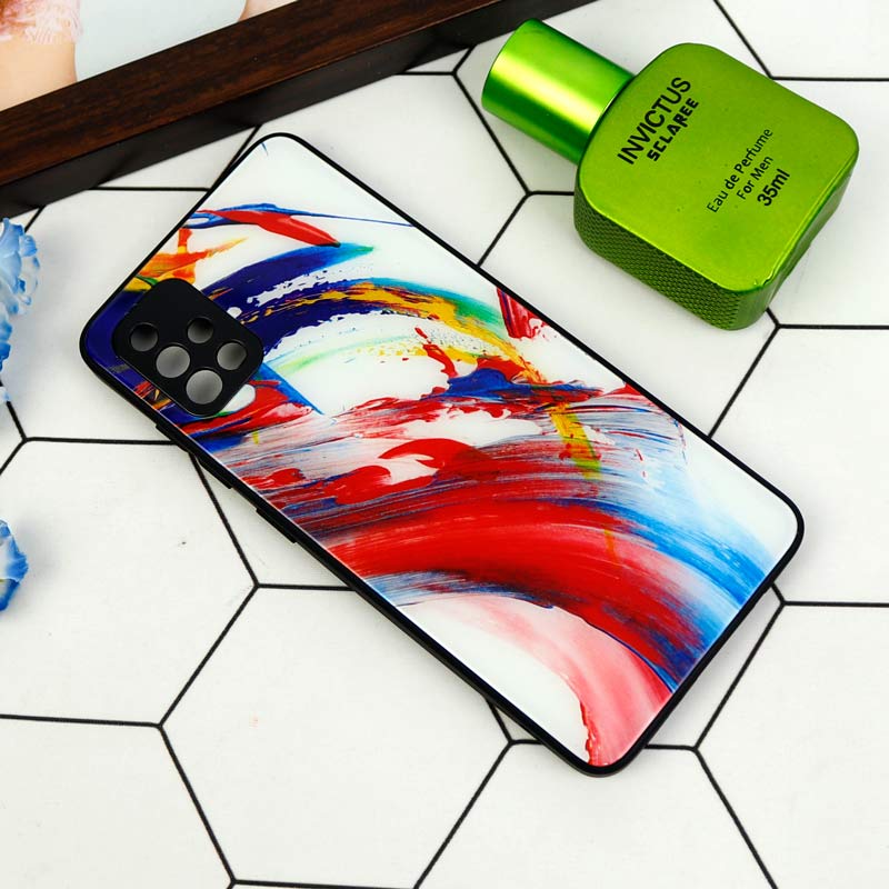 قاب طرحدار پشت گلسی محافظ لنزدار Samsung Galaxy A51