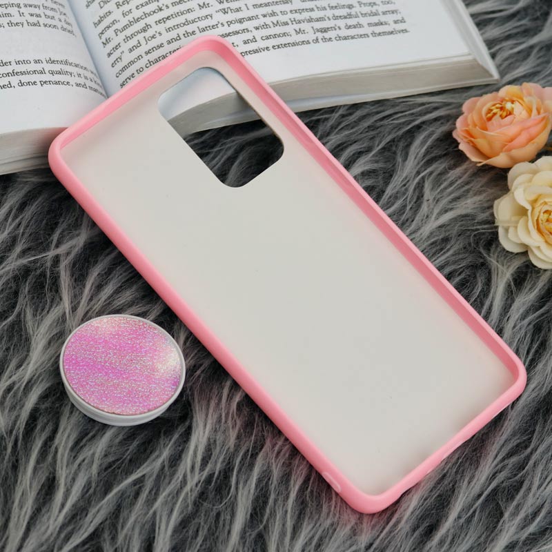 قاب چرمی هولوگرامی پاپ سوکت دار Samsung Galaxy A52 / A52s صورتی