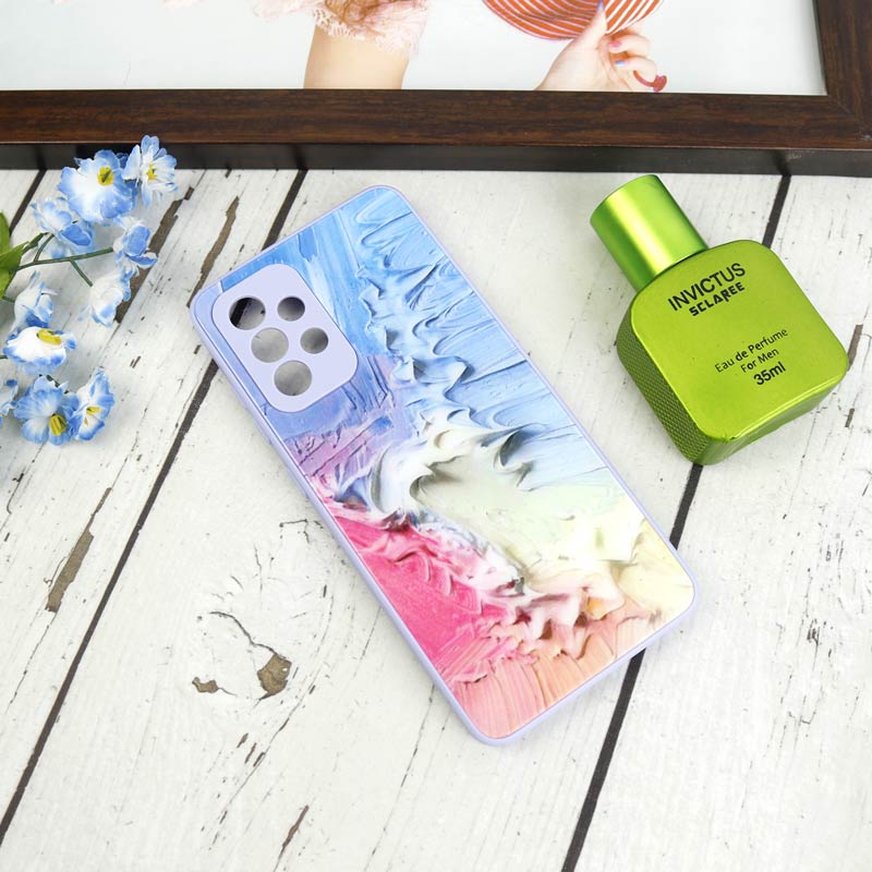 قاب طرحدار پشت گلسی محافظ لنزدار Samsung Galaxy A52 / A52s
