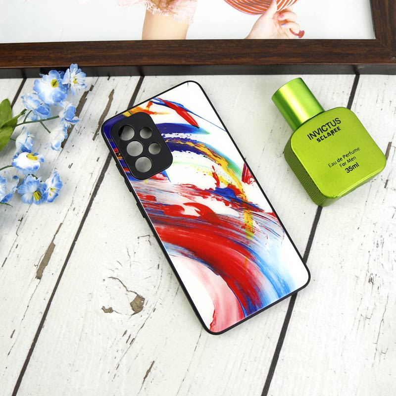 قاب طرحدار پشت گلسی محافظ لنزدار Samsung Galaxy A52 / A52s