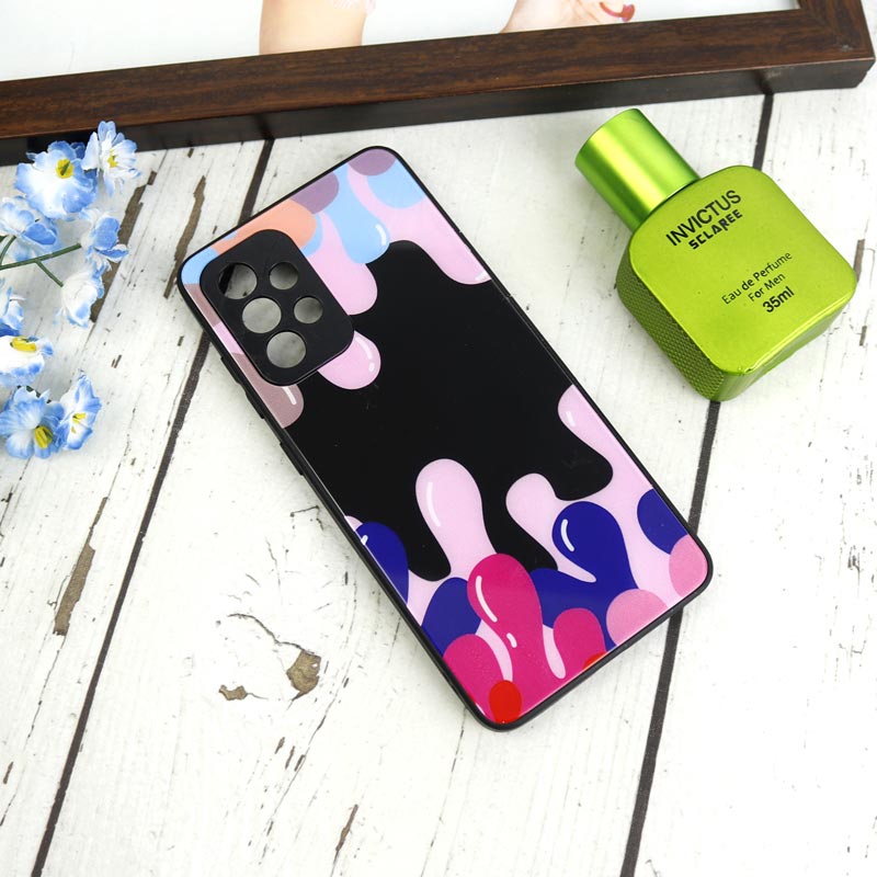 قاب طرحدار پشت گلسی محافظ لنزدار Samsung Galaxy A52 / A52s