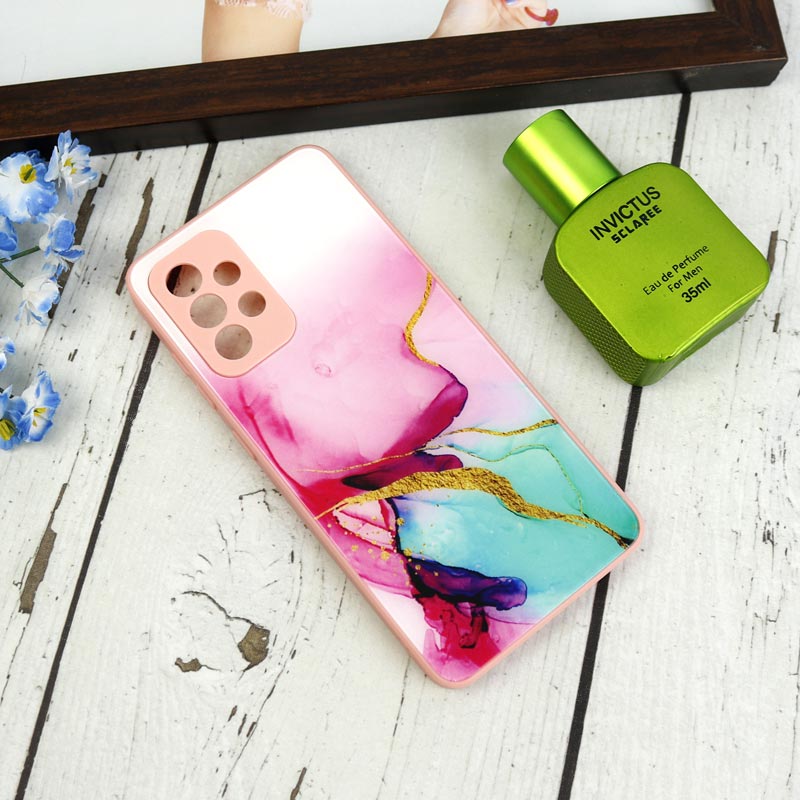 قاب طرحدار پشت گلسی محافظ لنزدار Samsung Galaxy A52 / A52s