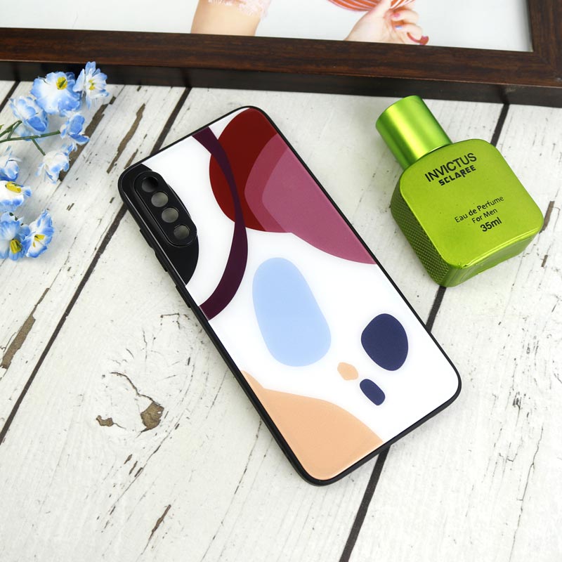قاب طرحدار پشت گلسی محافظ لنزدار Samsung Galaxy A70