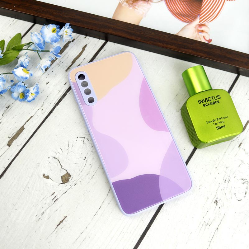 قاب طرحدار پشت گلسی محافظ لنزدار Samsung Galaxy A70