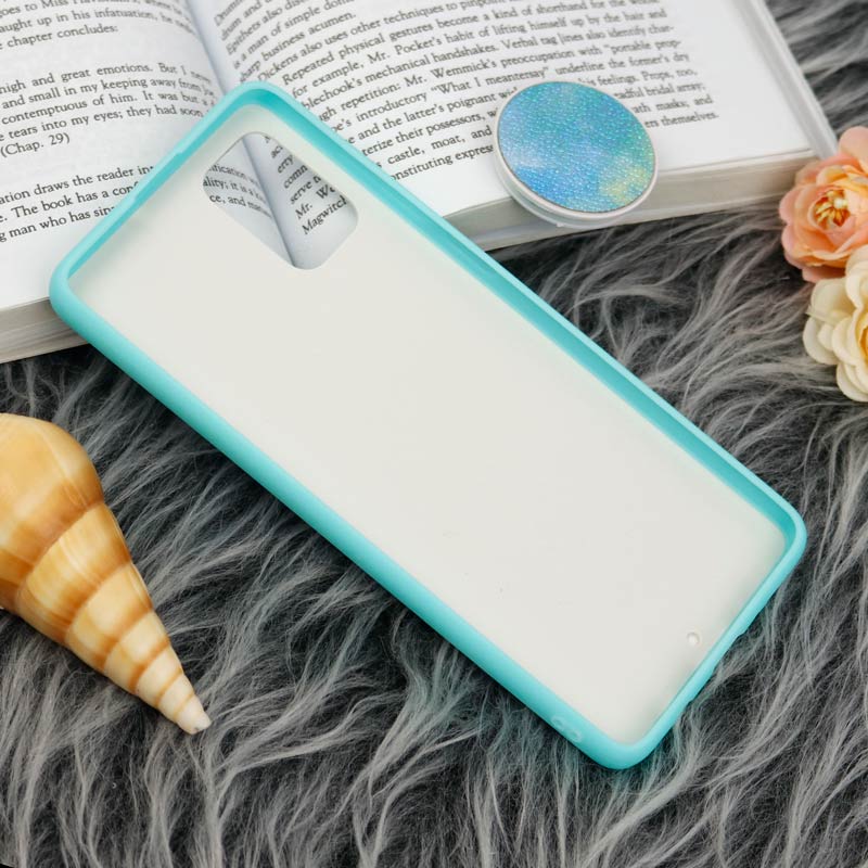 قاب چرمی هولوگرامی پاپ سوکت دار Samsung Galaxy A71 سبز آبی