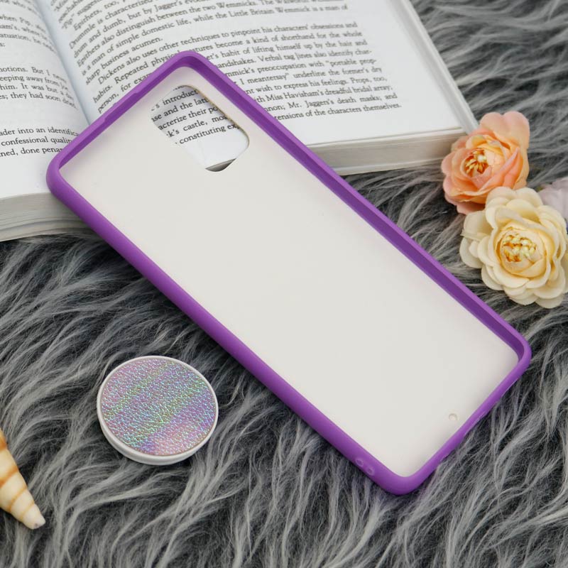 قاب چرمی هولوگرامی پاپ سوکت دار Samsung Galaxy A71 بنفش