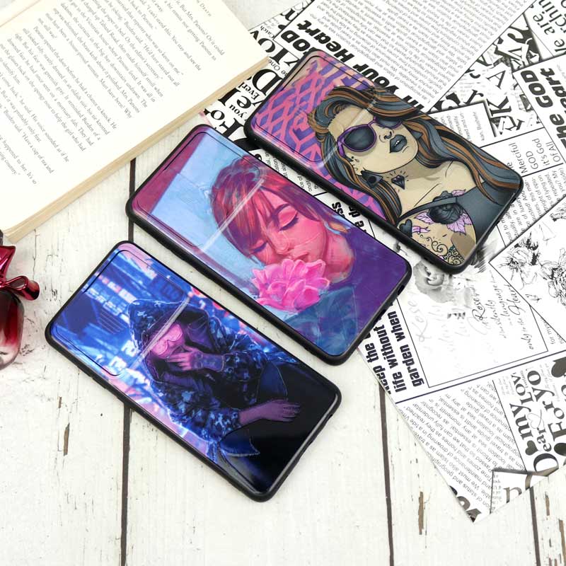 قاب طرحدار محافظ لنزدار کشویی طرح دخترانه Samsung Galaxy A72 سری B