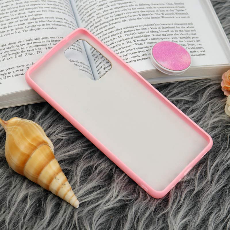 قاب چرمی هولوگرامی پاپ سوکت دار Samsung Galaxy A72 صورتی