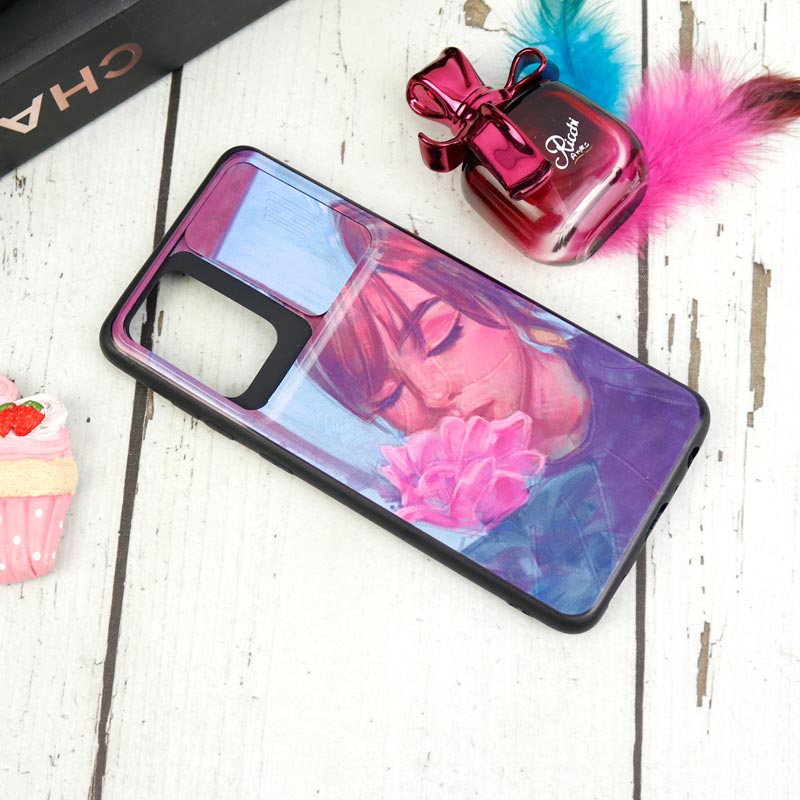 قاب طرحدار محافظ لنزدار کشویی طرح دخترانه Samsung Galaxy A72 سری B