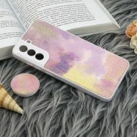 قاب چرمی هولوگرامی پاپ سوکت دار Samsung Galaxy S21 FE 5G سفید