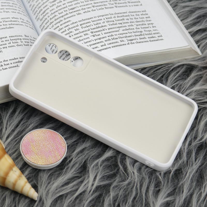 قاب چرمی هولوگرامی پاپ سوکت دار Samsung Galaxy S21 FE 5G سفید
