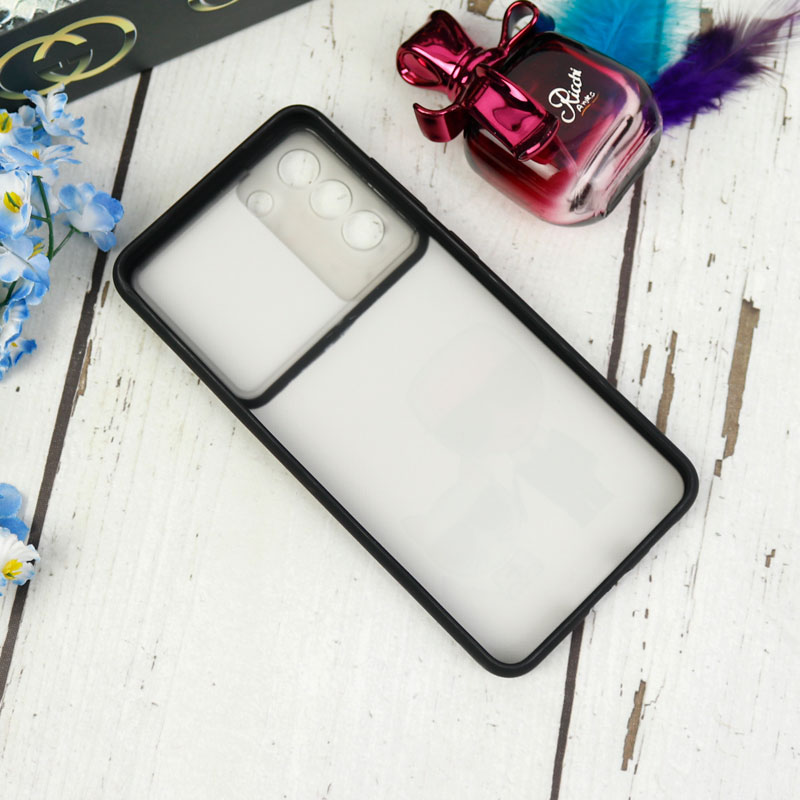 قاب طرحدار محافظ لنزدار کشویی + پاپ سوکت طرح Boss Cat سامسونگ Samsung Galaxy S21 FE 5G سری C