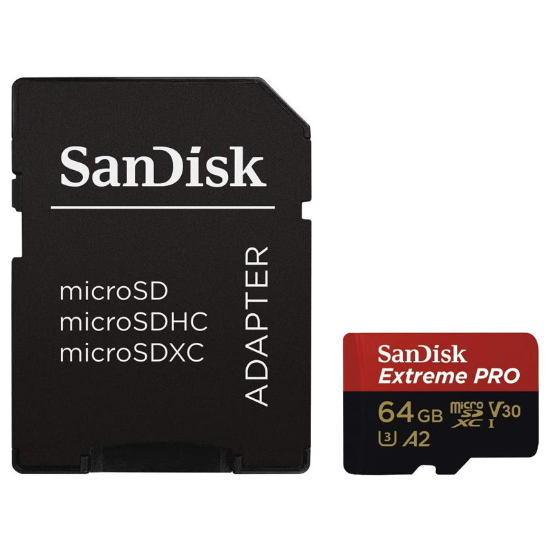 رم میکرو 64 گیگ سن دیسک SanDisk Extreme PRO V30 U3 A2 170MB/s + خشاب