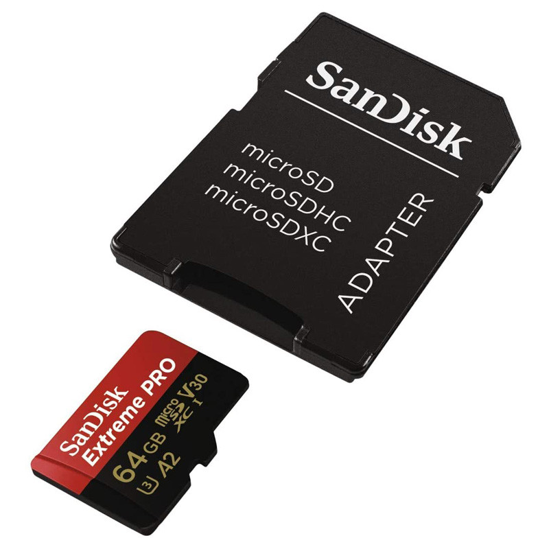 رم میکرو 64 گیگ سن دیسک SanDisk Extreme PRO V30 U3 A2 170MB/s + خشاب