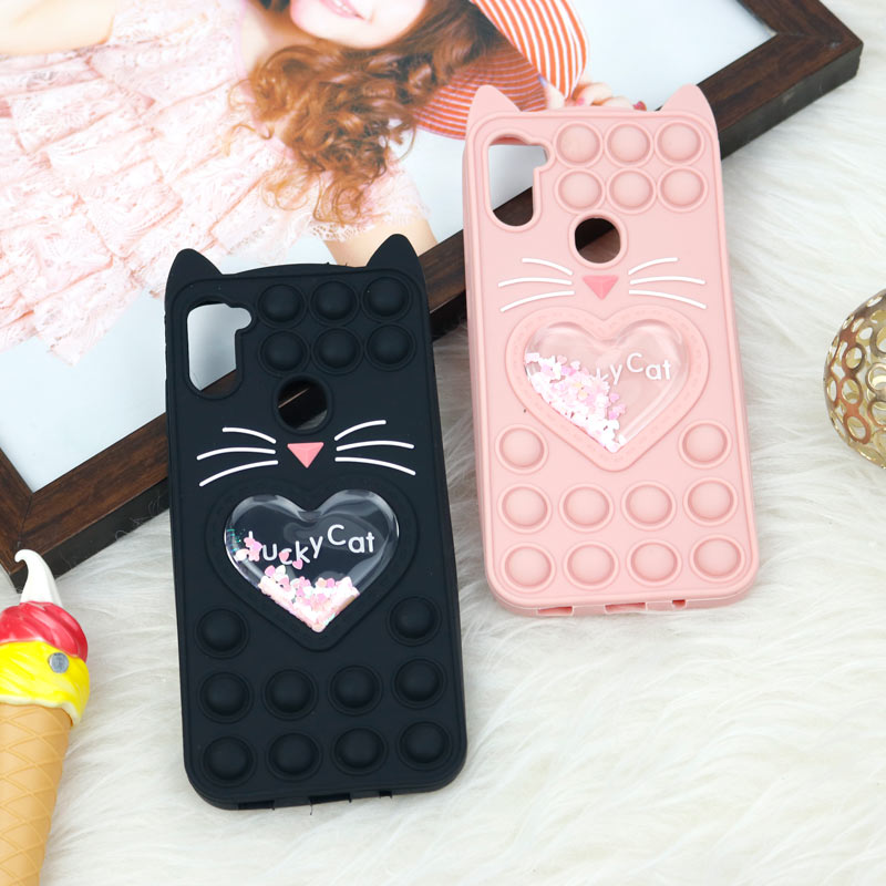 قاب اورجینال سیلیکونی آکواریومی Lucky Cat پاپیتی Samsung Galaxy A11