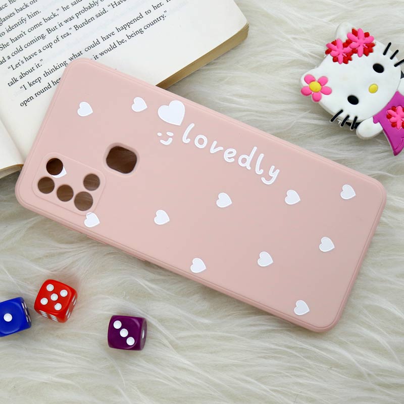 قاب سیلیکونی عروسکی محافظ لنزدار طرح Lovedly سامسونگ Samsung Galaxy A21s