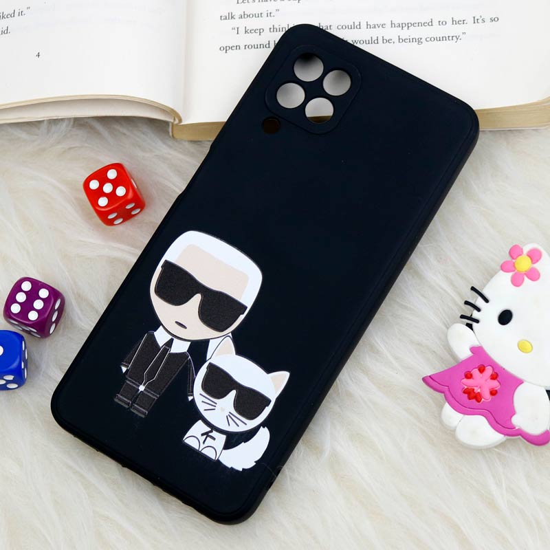 قاب سیلیکونی عروسکی محافظ لنزدار طرح Boss Cat سامسونگ Samsung Galaxy A22 4G
