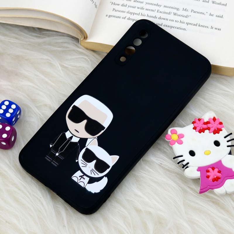 قاب سیلیکونی عروسکی محافظ لنزدار طرح Boss Cat سامسونگ Samsung Galaxy A30s / A50s