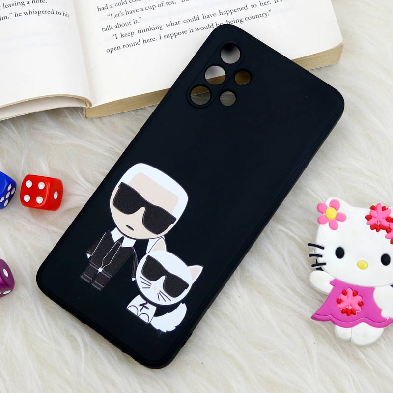 قاب سیلیکونی عروسکی محافظ لنزدار طرح Boss Cat سامسونگ Samsung Galaxy A32 4G