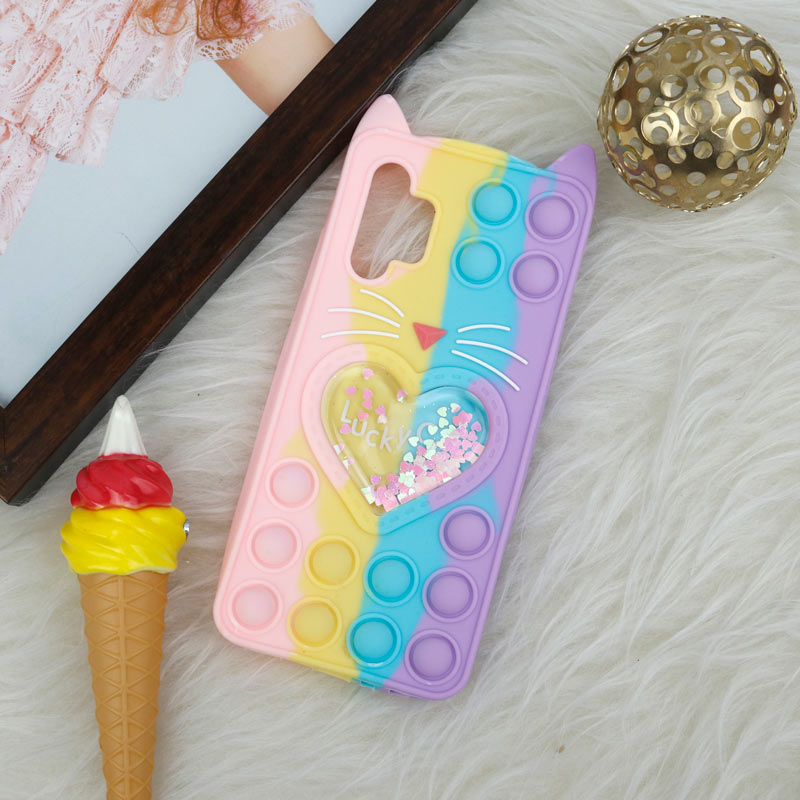 قاب اورجینال سیلیکونی آکواریومی Lucky Cat پاپیتی Samsung Galaxy A32 4G