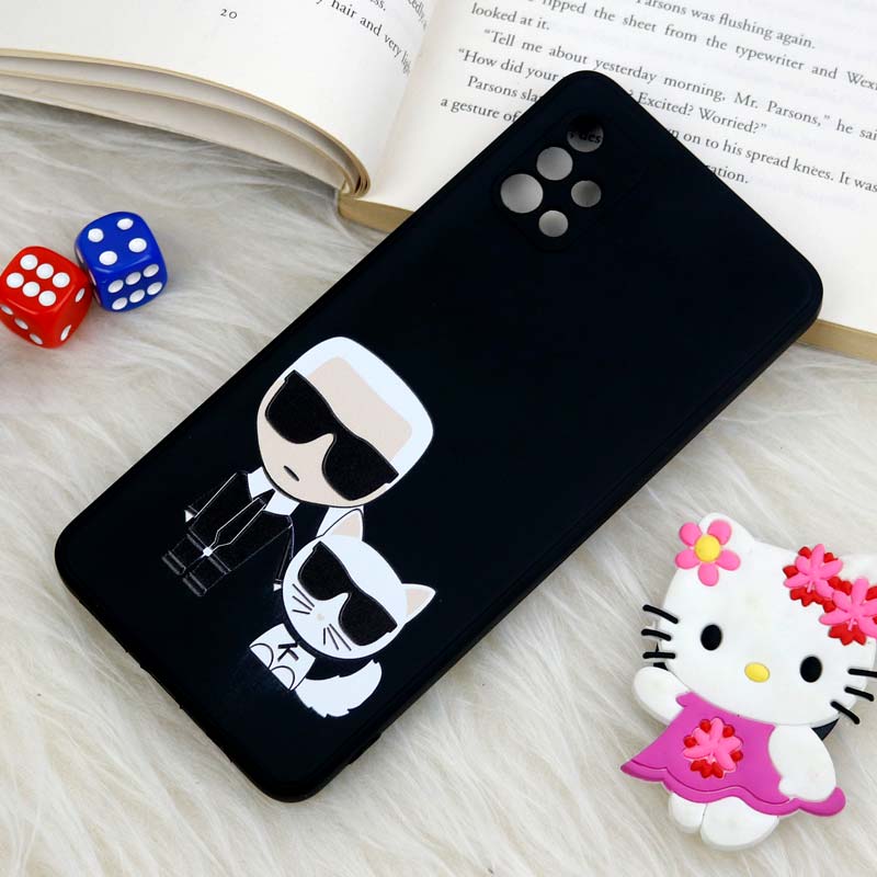 قاب سیلیکونی عروسکی محافظ لنزدار طرح Boss Cat سامسونگ Samsung Galaxy A51