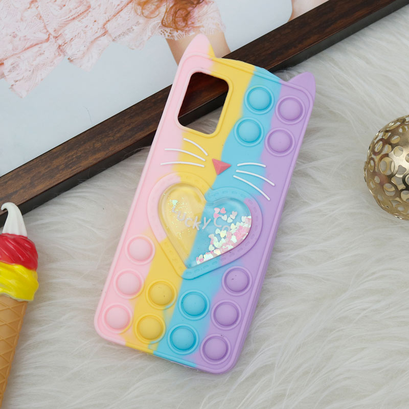 قاب اورجینال سیلیکونی آکواریومی Lucky Cat پاپیتی Samsung Galaxy A51