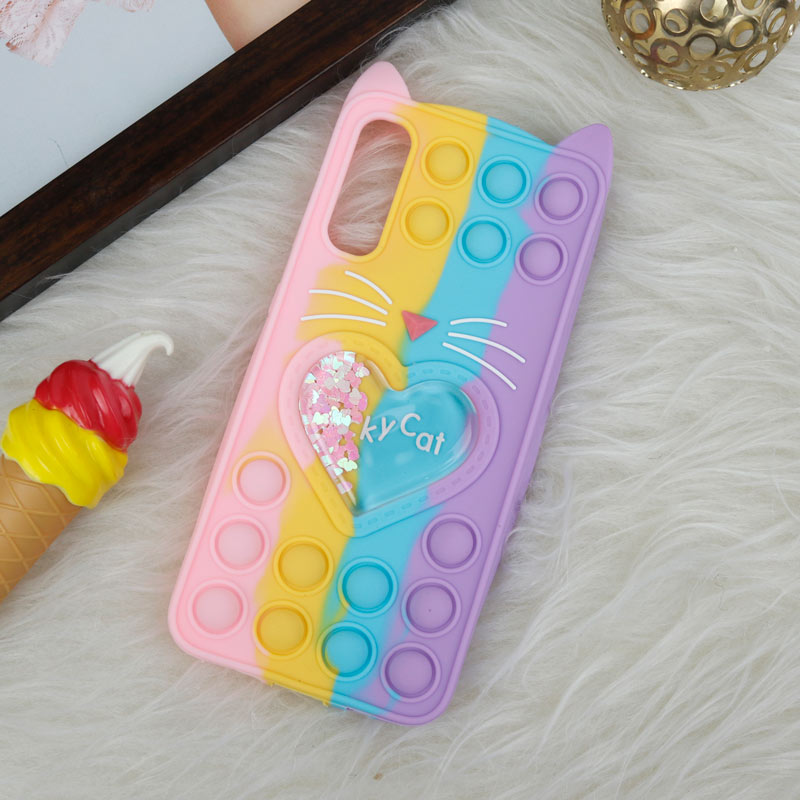 قاب اورجینال سیلیکونی آکواریومی Lucky Cat پاپیتی Samsung Galaxy A70
