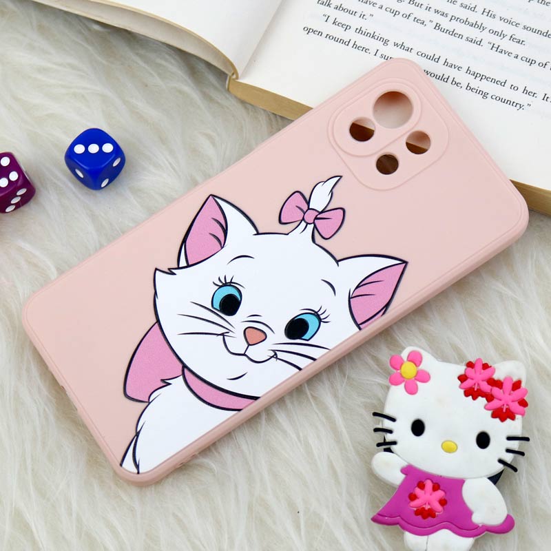 قاب سیلیکونی عروسکی محافظ لنزدار طرح گربه اشرافی Xiaomi Mi 11 Lite