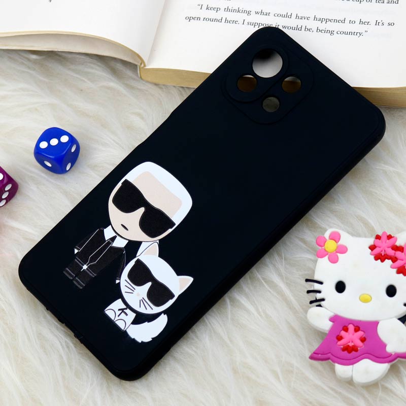 قاب سیلیکونی عروسکی محافظ لنزدار طرح Boss Cat شیائومی Xiaomi Mi 11 Lite