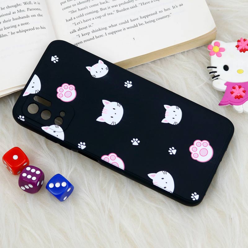 قاب سیلیکونی عروسکی محافظ لنزدار طرح گربه Xiaomi Poco M3 Pro