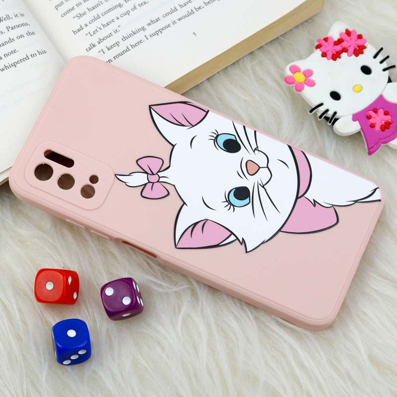 قاب سیلیکونی عروسکی محافظ لنزدار طرح گربه اشرافی Xiaomi Poco M3 Pro