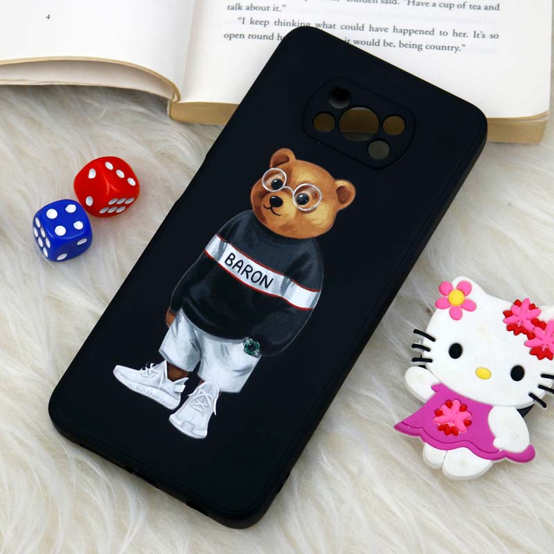 قاب سیلیکونی عروسکی محافظ لنزدار طرح خرس Xiaomi Poco X3
