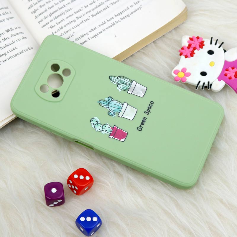 قاب سیلیکونی عروسکی محافظ لنزدار طرح کاکتوس Xiaomi Poco X3