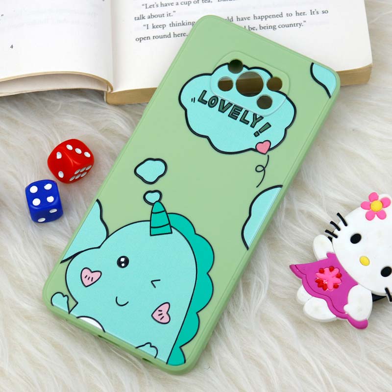قاب سیلیکونی عروسکی محافظ لنزدار طرح دایناسور Xiaomi Poco X3