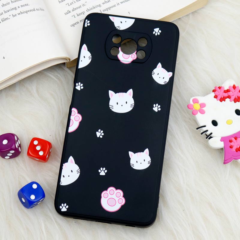 قاب سیلیکونی عروسکی محافظ لنزدار طرح گربه Xiaomi Poco X3