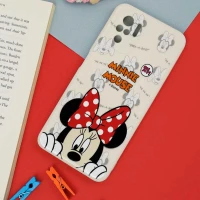 قاب سیلیکونی سفید محافظ لنزدار طرح میکی موس 1 شیائومی Xiaomi Redmi Note 10 4G / Note 10s