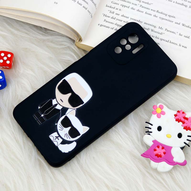 قاب سیلیکونی عروسکی محافظ لنزدار طرح Boss Cat شیائومی Xiaomi Redmi Note 10 / Redmi Note 10s