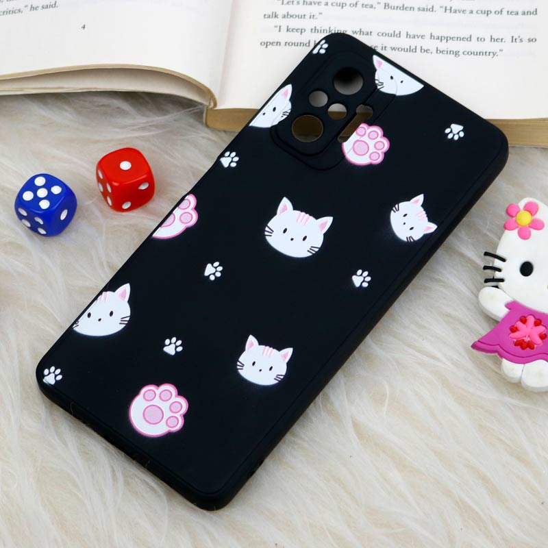 قاب سیلیکونی عروسکی محافظ لنزدار طرح گربه Xiaomi Redmi Note 10 Pro