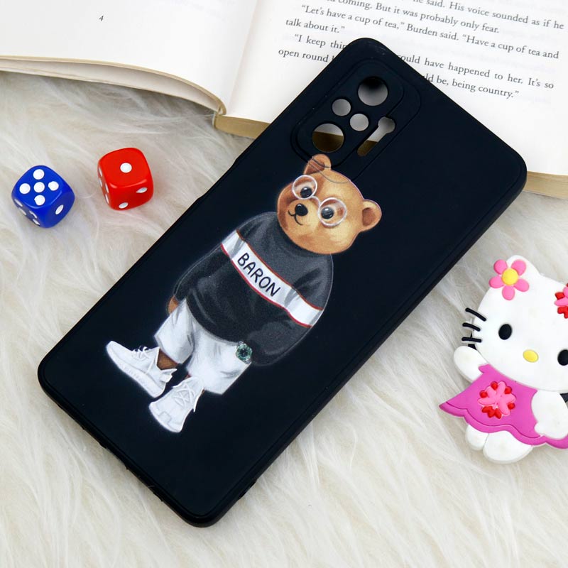 قاب سیلیکونی عروسکی محافظ لنزدار طرح خرس Xiaomi Redmi Note 10 Pro